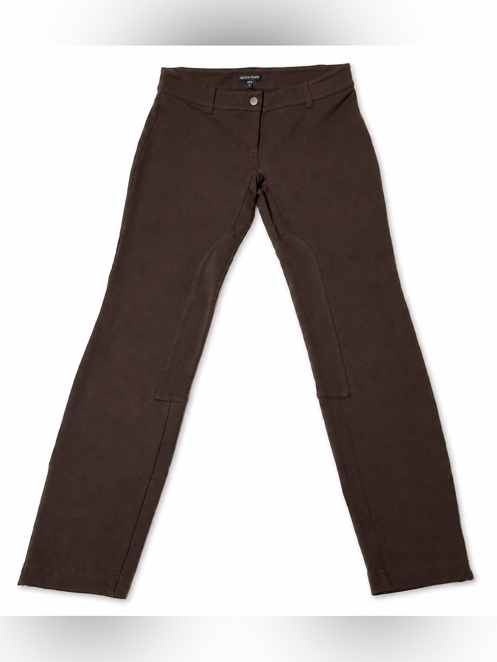 Eileen Fisher Brown Stretch Slim Straight Ankle Zip Pants women size XS